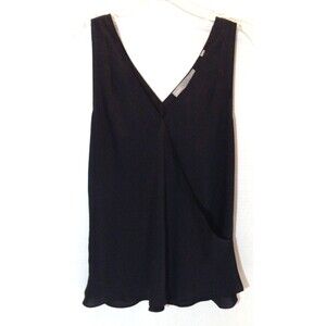 Vince Tank Top Women S Black Wrap Babydoll Goth Grunge Feminine Romantic Cami